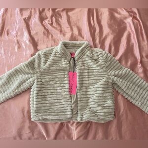 Betsy Johnson XS Fur Coat, Cream/Grey Color, Tags Still On, NEVER WORN